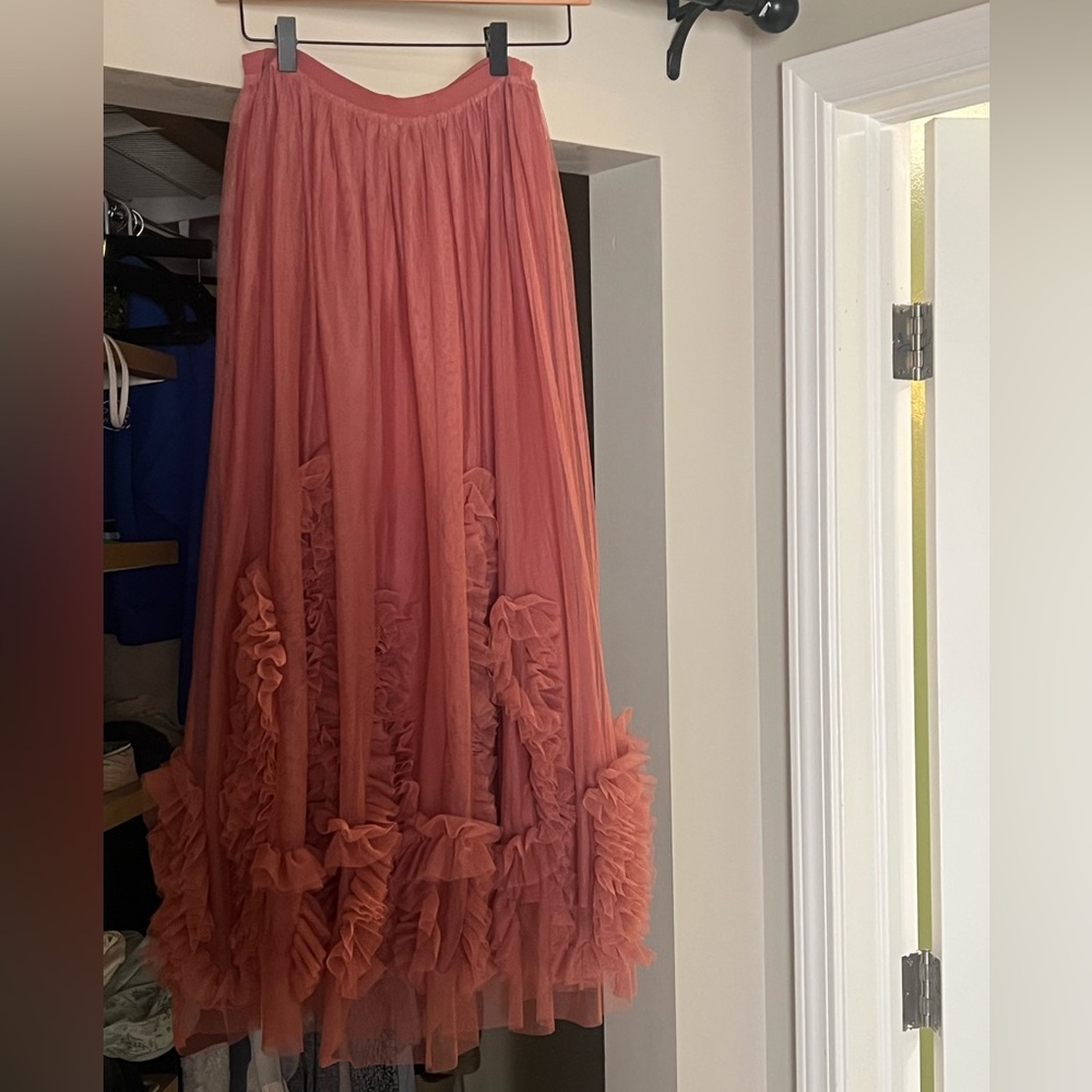 Anthropologie Pink Raspberry Tulle Skirt